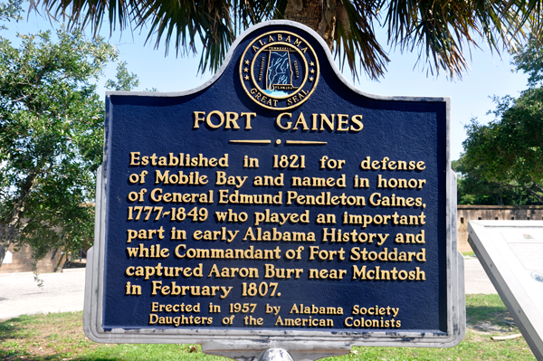 historical Fort Gaines sign